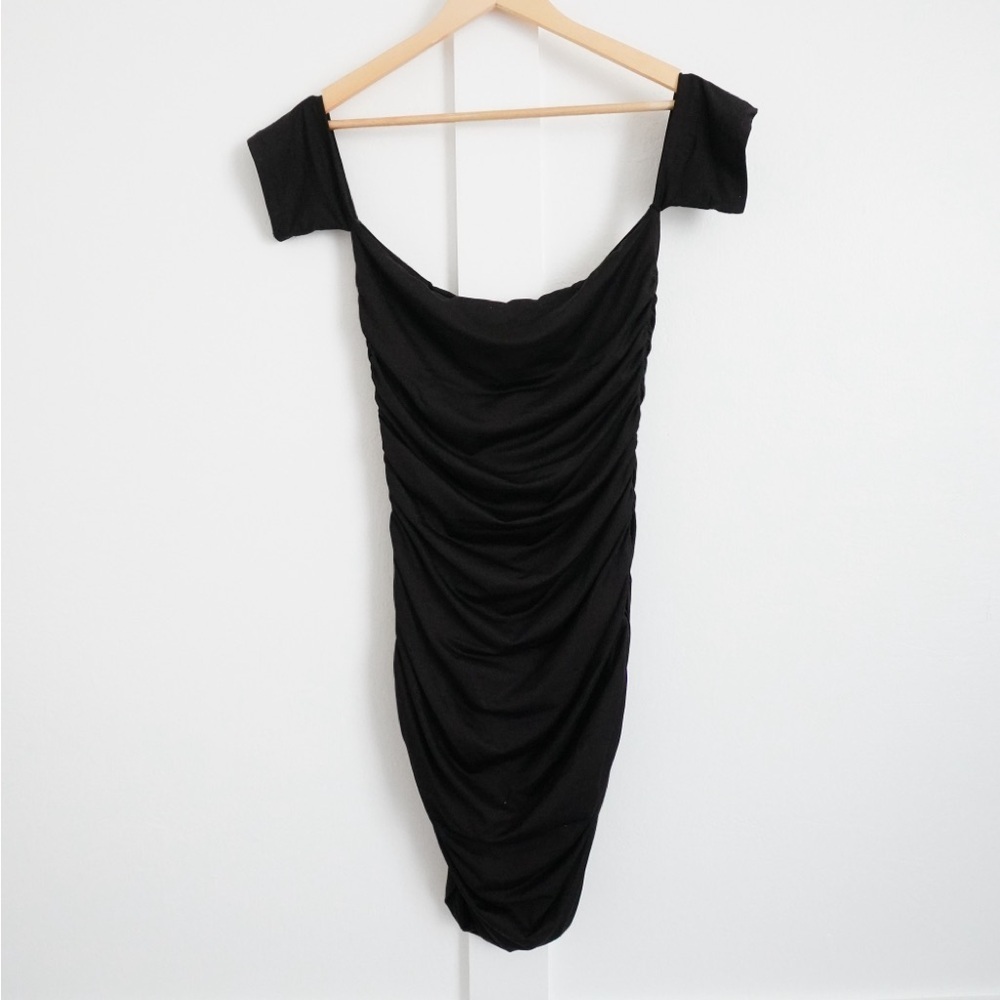 Revolve Superdown Black Ruched Mini Dress - Picture 3 of 3